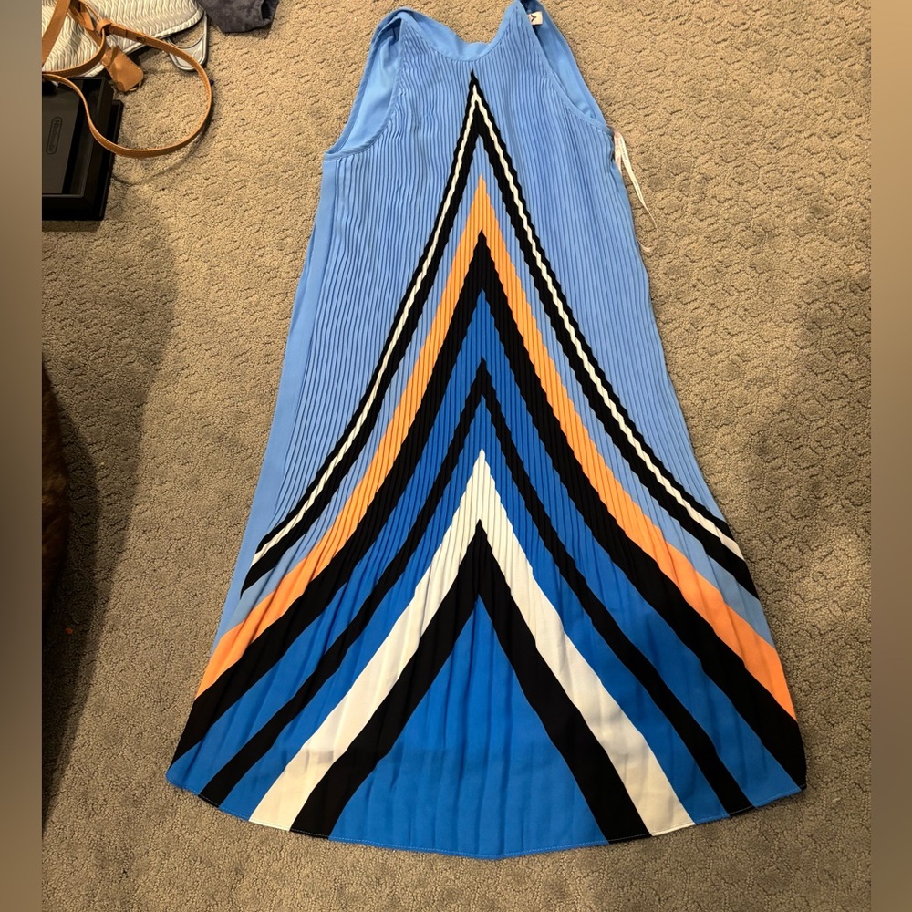 Nanette Lepore Blue Pleated Halter Mini Dress Sz 2 NWT - Picture 3 of 11